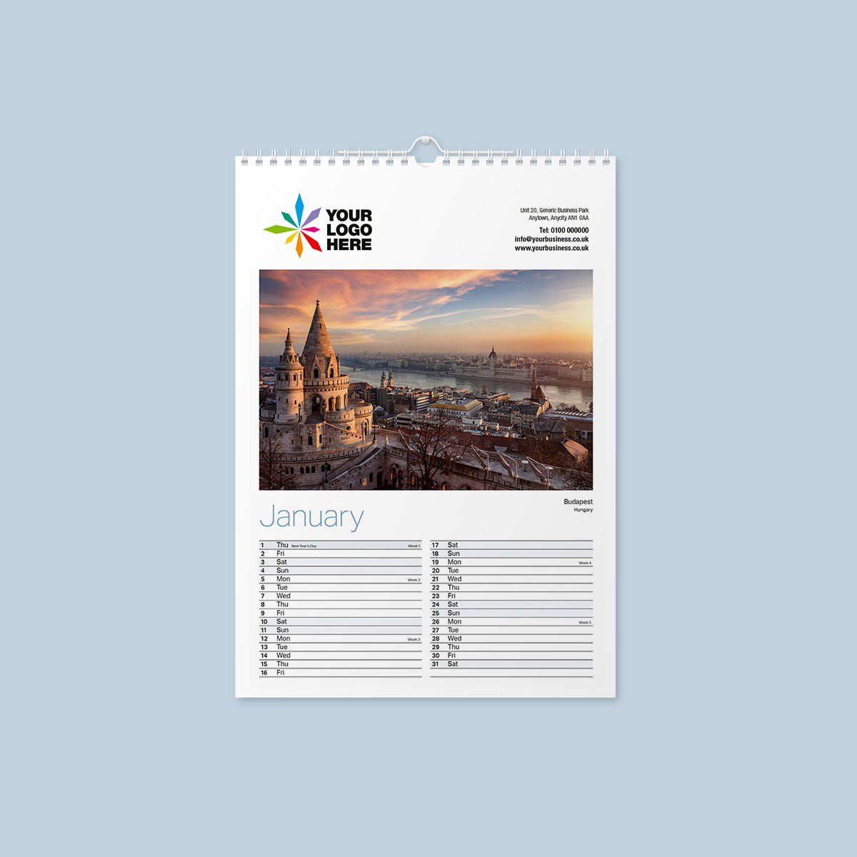 Cities of Europe Wall Calendar