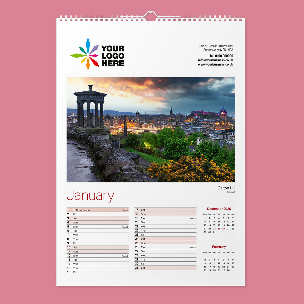 Cities of the UK 2026 Wall Calendar