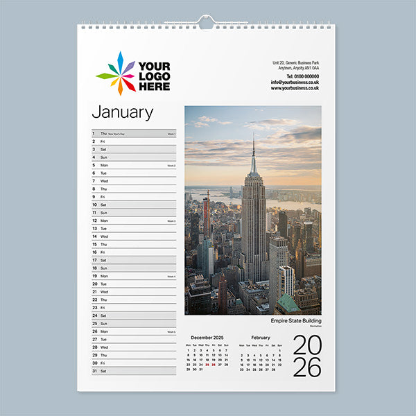 Iconic Buildings 2026 Wall Calendar
