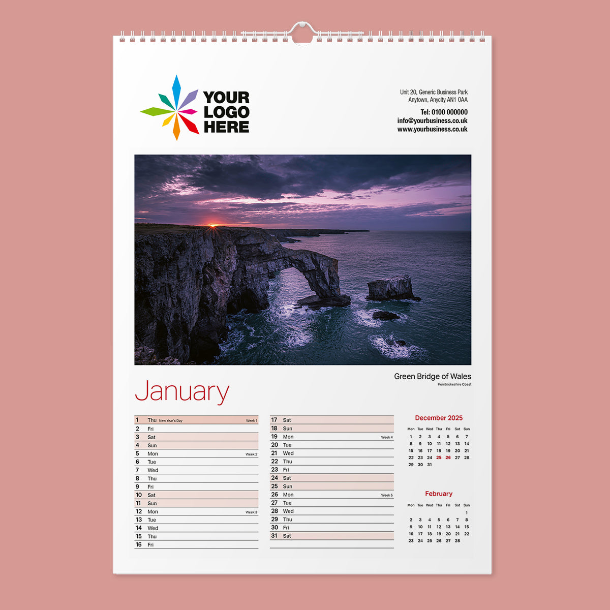 Wonderful Wales 2026 Wall Calendar