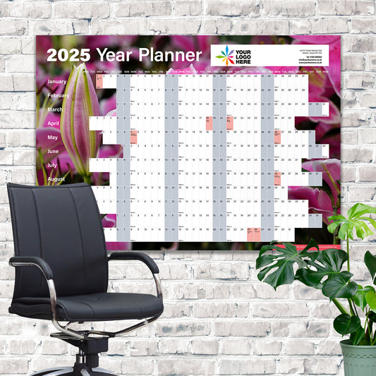 2025 Fabulous Flowers Wall Planner