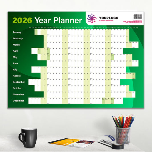 Green Swirls Year Planner