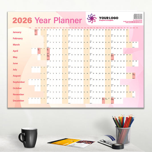 Peach Melba Wall Planner