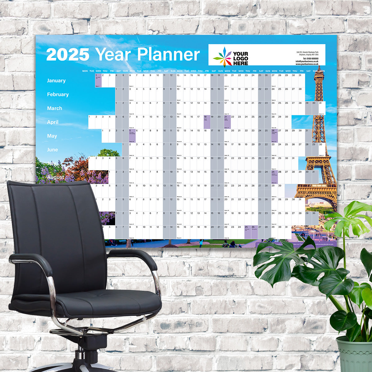 A1 Iconic Buildings Wall Planner