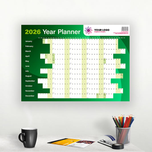 Green Swirls Year Planner