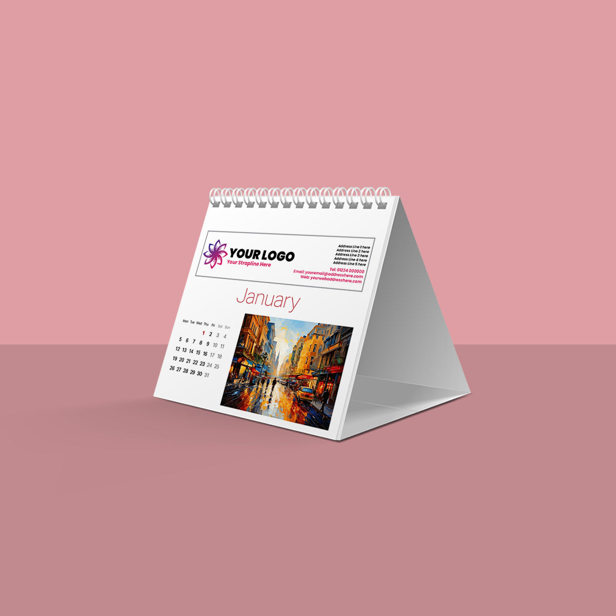 Brush Strokes Desk Calendar