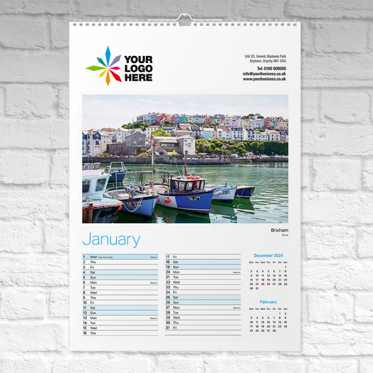 By the sea large wall calendar