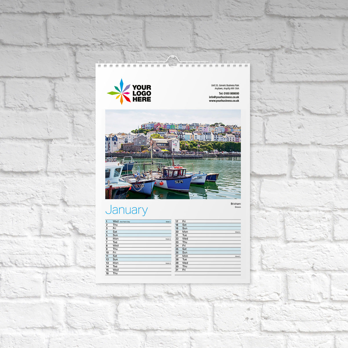 By the sea small wall calendar