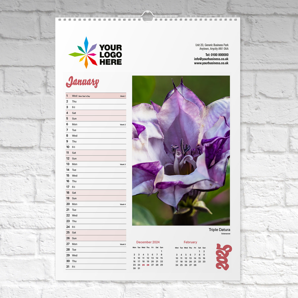 Fabulous Flowers Wall Calendar