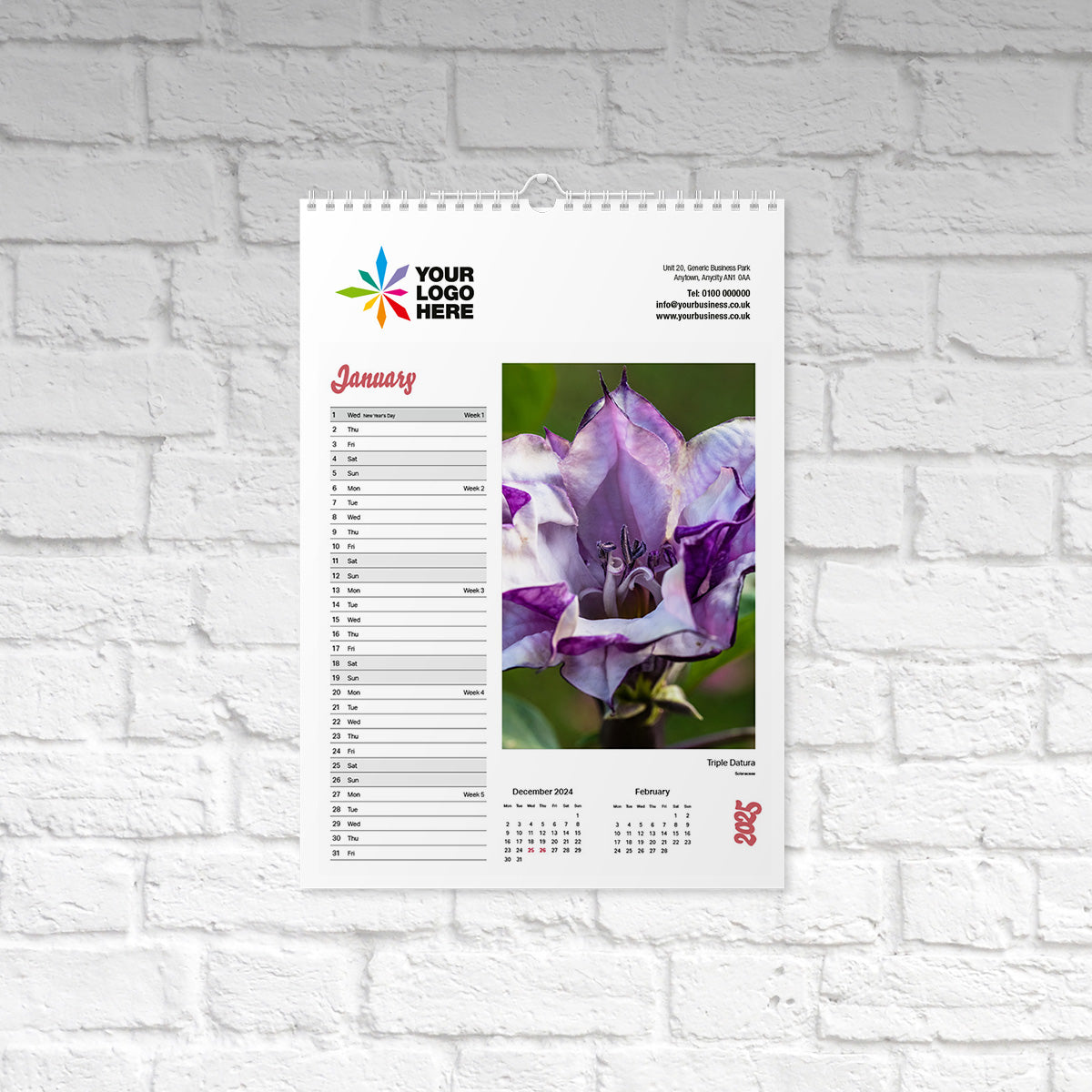 Fabulous Flowers Wall Calendar