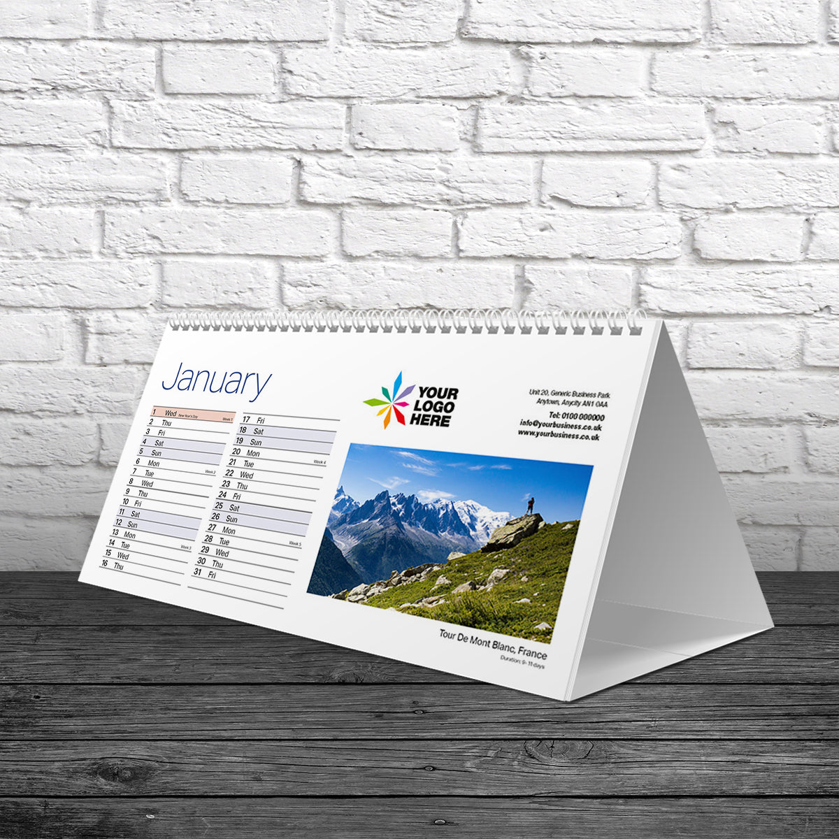 Hiking Around Europe Desk Calendar