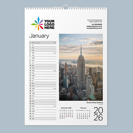Iconic Buildings 2026 Wall Calendar